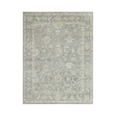Multi Size Gray Beige Color Hand Knotted Indo Oushak Wool Traditional Oriental Rug