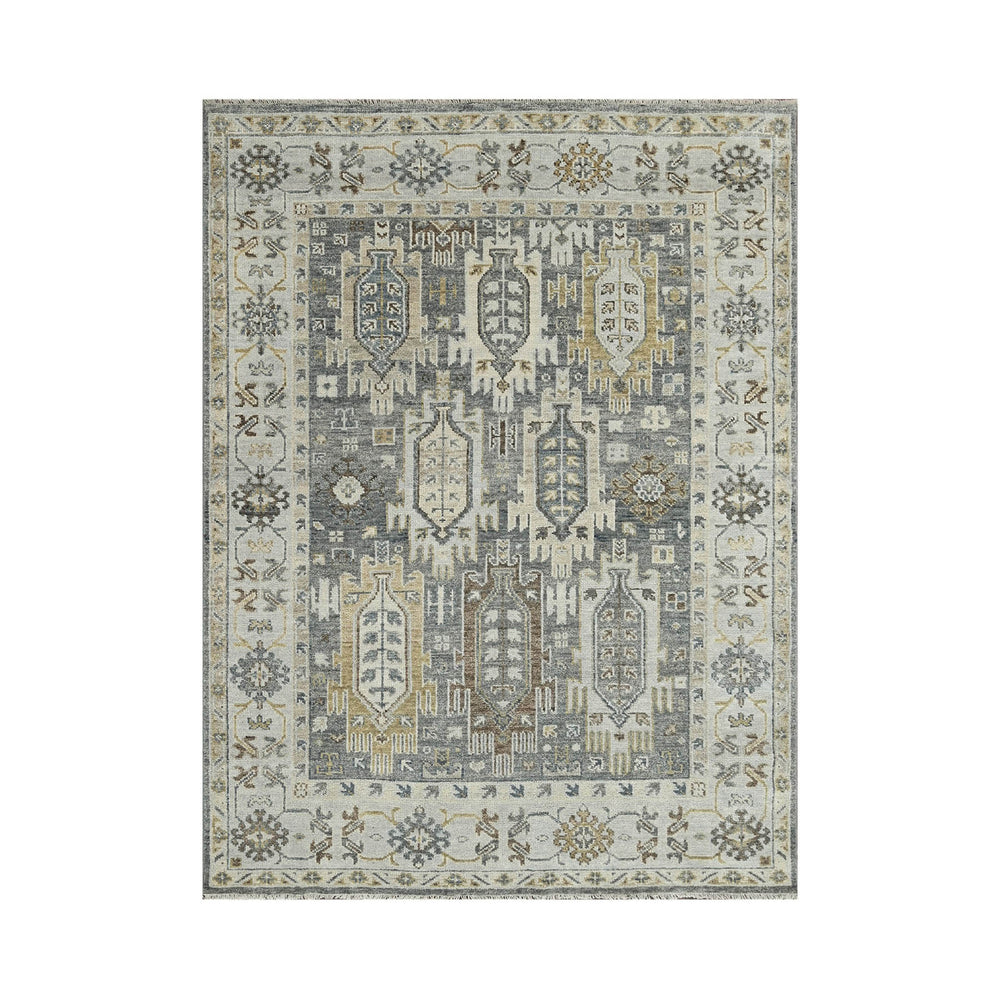 8x10 Gray, Brown, Beige Color Hand Knotted  100% Wool  Oriental Rug