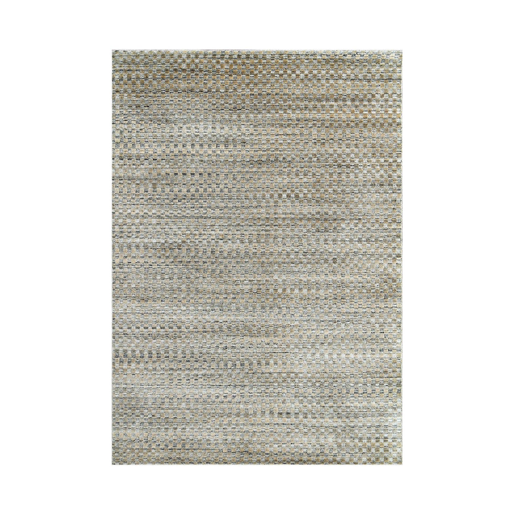 5x8 Gray, Light Gold, Color Hand Knotted  100% Wool Modern & Contemporary Oriental Rug