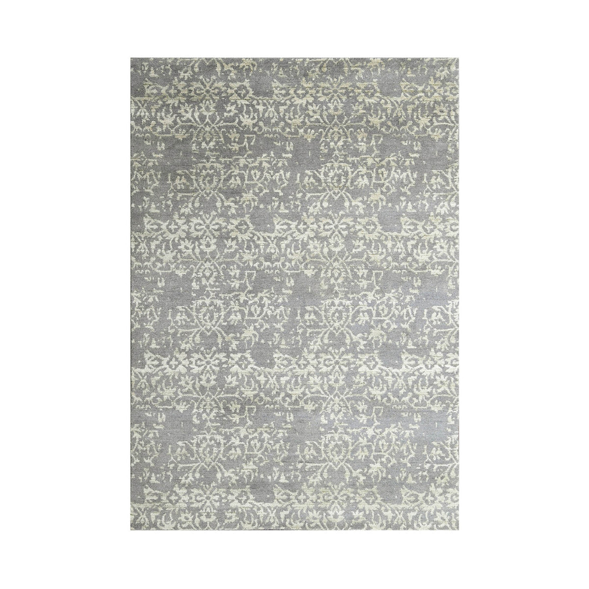 5x7 Gray, Moss, Color Hand Knotted  100% Wool Transitional Oriental Rug
