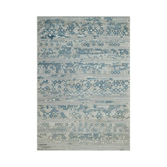 6x9 Gray, Blue, Color Hand Knotted  100% Wool Modern & Contemporary Oriental Rug
