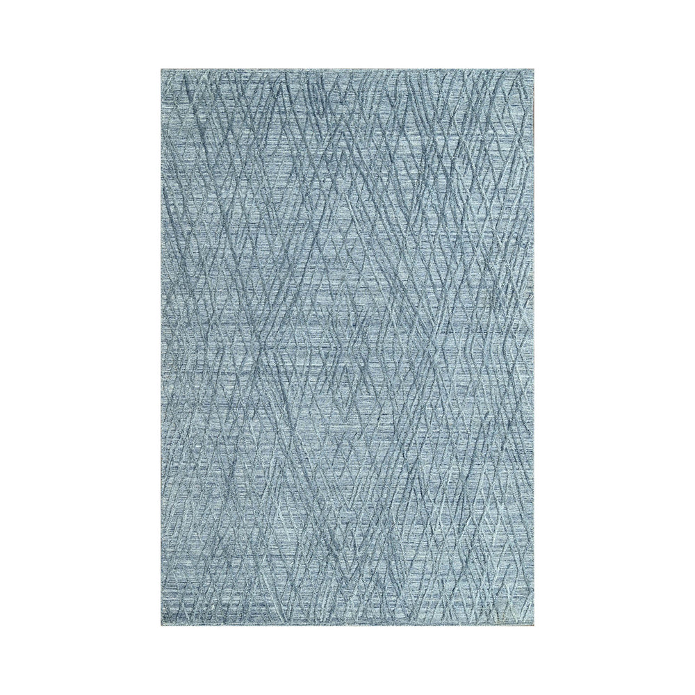 4x6 Blue, Gray, Color Hand Knotted  100% Wool Modern & Contemporary Oriental Rug
