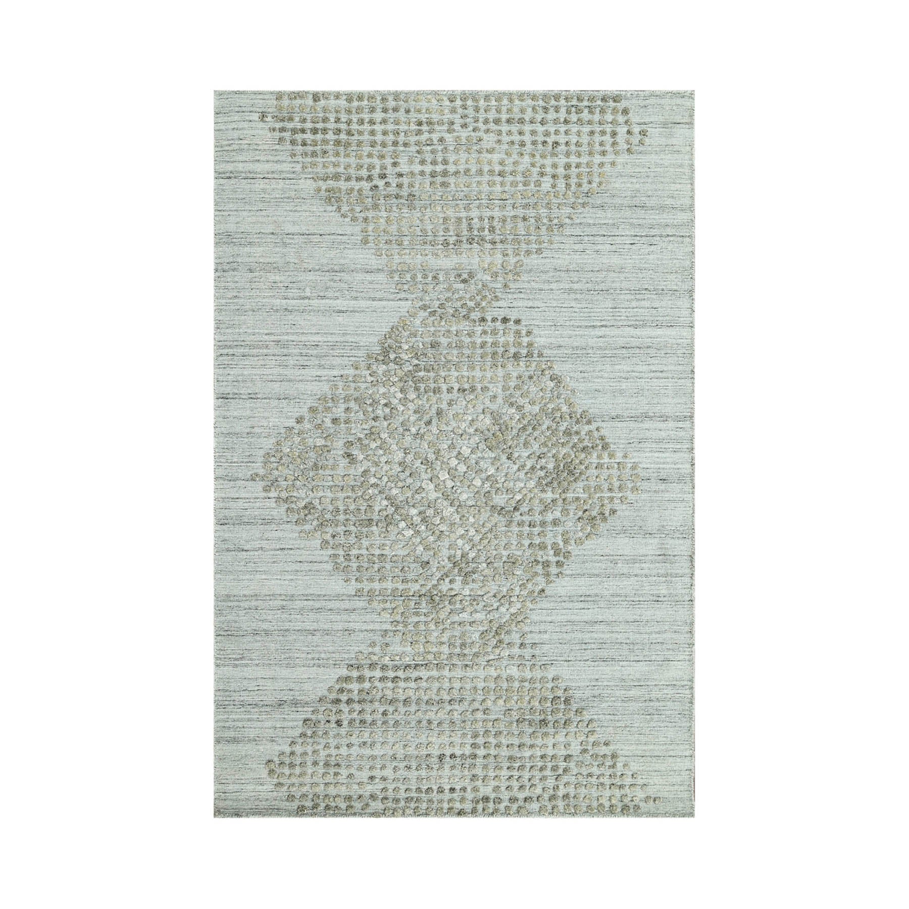 4x6 Gray, Moss, Color Hand Knotted  100% Wool Modern & Contemporary Oriental Rug