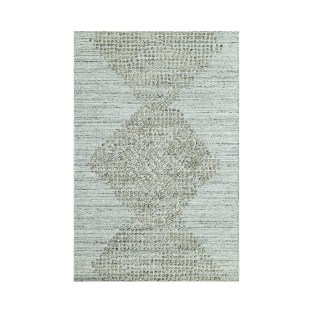 4x6 Gray, Moss, Color Hand Knotted  100% Wool Modern & Contemporary Oriental Rug