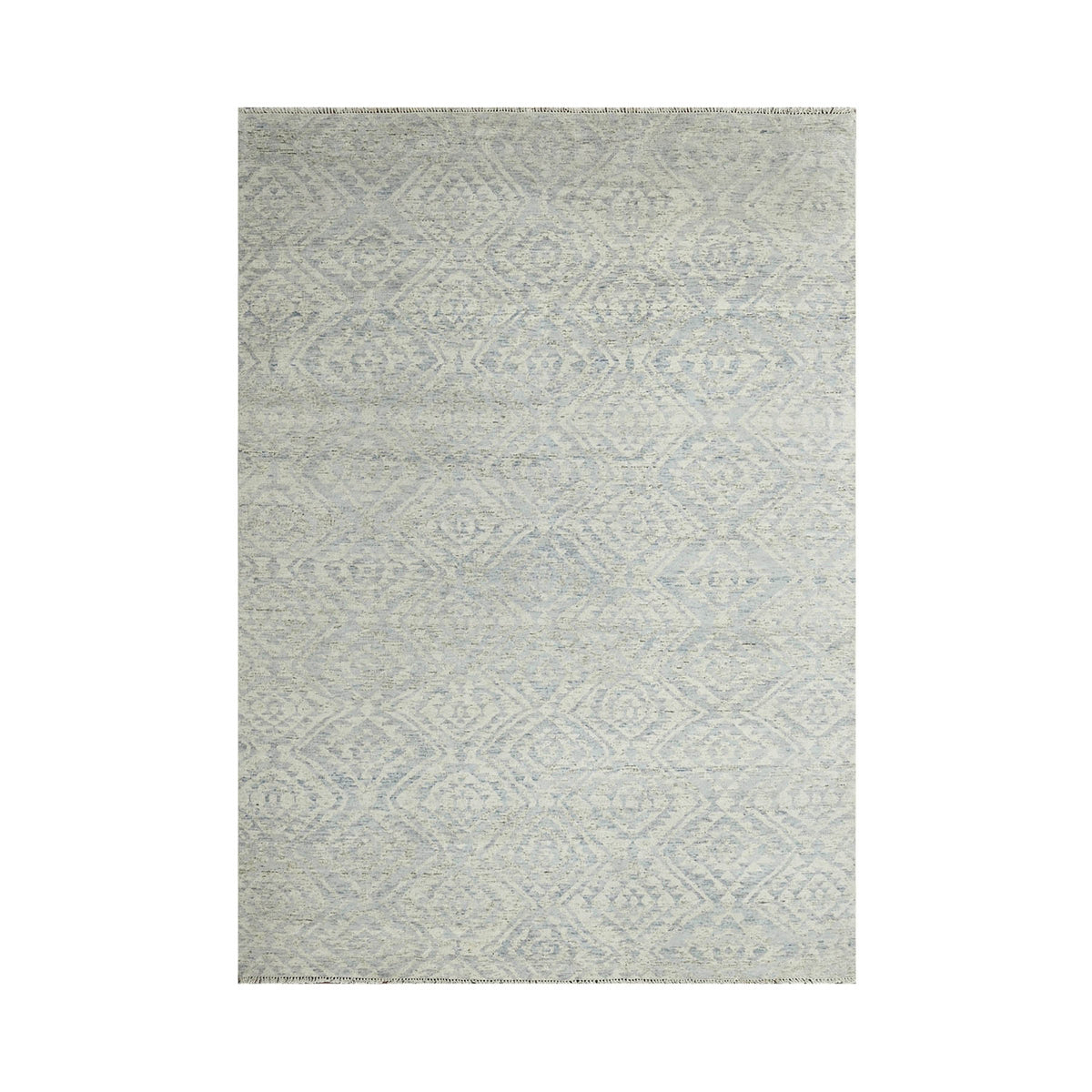 Multi Size Gray Beige Blue Color Hand Knotted  Wool Transitional Oriental Rug