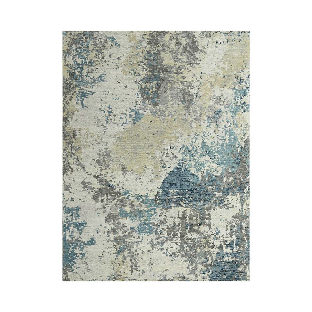Multi Size Gray Beige Moss Color Hand Knotted  Wool Modern Oriental Rug