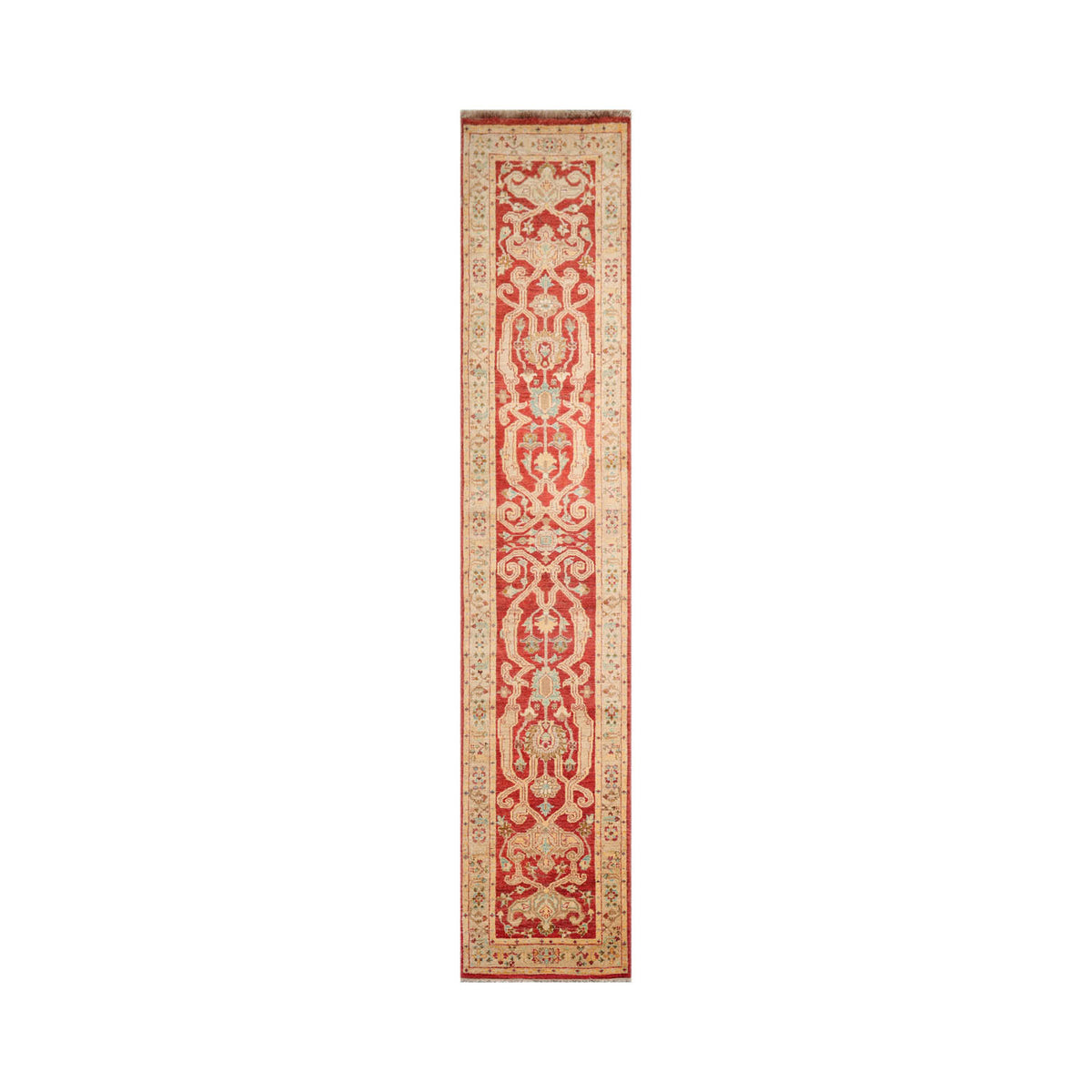 Runner Rust, Beige, Brown Color Hand Knotted Chobi Peshawar 100% Wool Traditional Oriental Rug