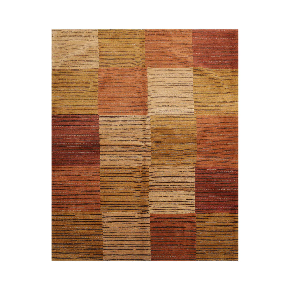 4x6 Rust, Gold, Tan Color Hand Knotted  100% Wool Modern Oriental Rug