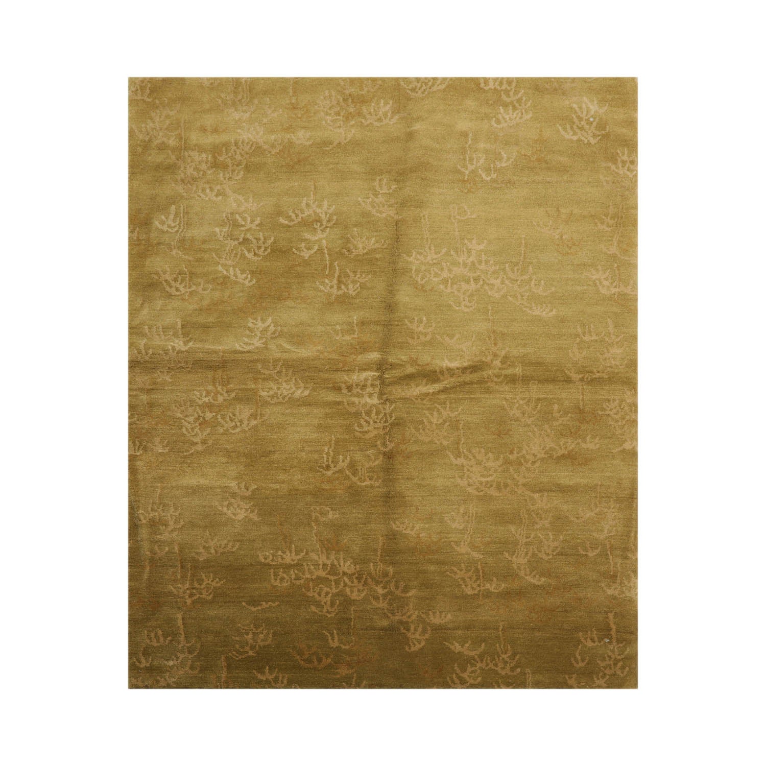 4x6 Lime Tone on Tone, , Color Hand Knotted  100% Wool Transitional Oriental Rug