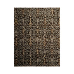 8x10 Brown, Slate, Ivory Color Hand Knotted  100% Wool Transitional Oriental Rug