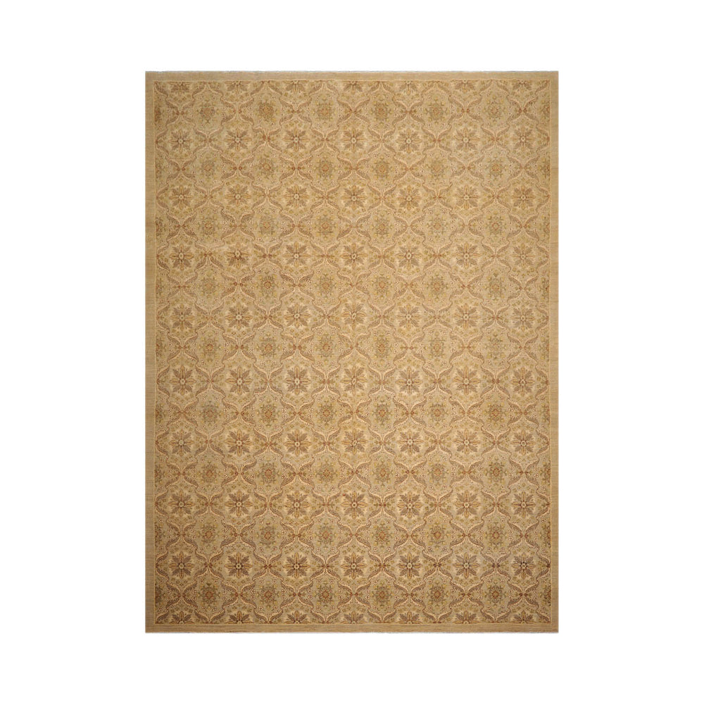 10x14 Tan, Gray, Beige Color Hand Knotted Peshawar 100% Wool Traditional Oriental Rug