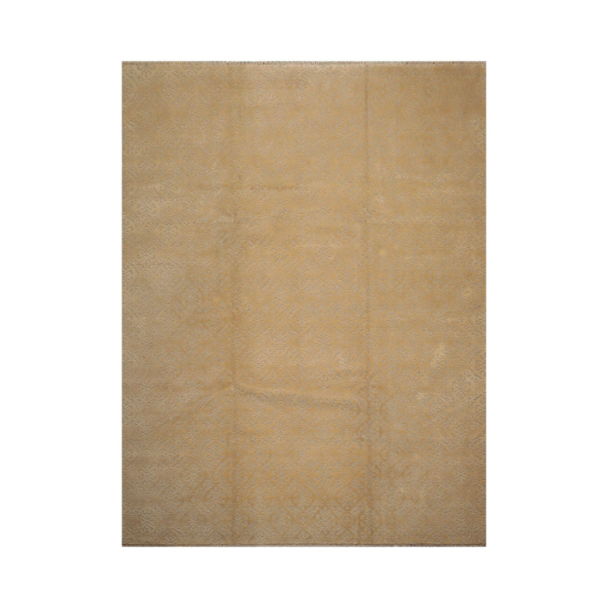 9x12 Gray, Light Gold, Color Hand Knotted  100% Wool Contemporary Oriental Rug
