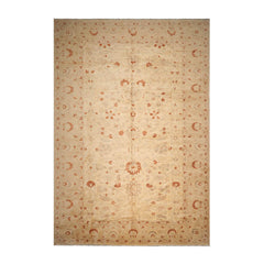 12x18 Warm Beige, Caramel, Gray Color Hand Knotted  100% Wool Traditional Oriental Rug