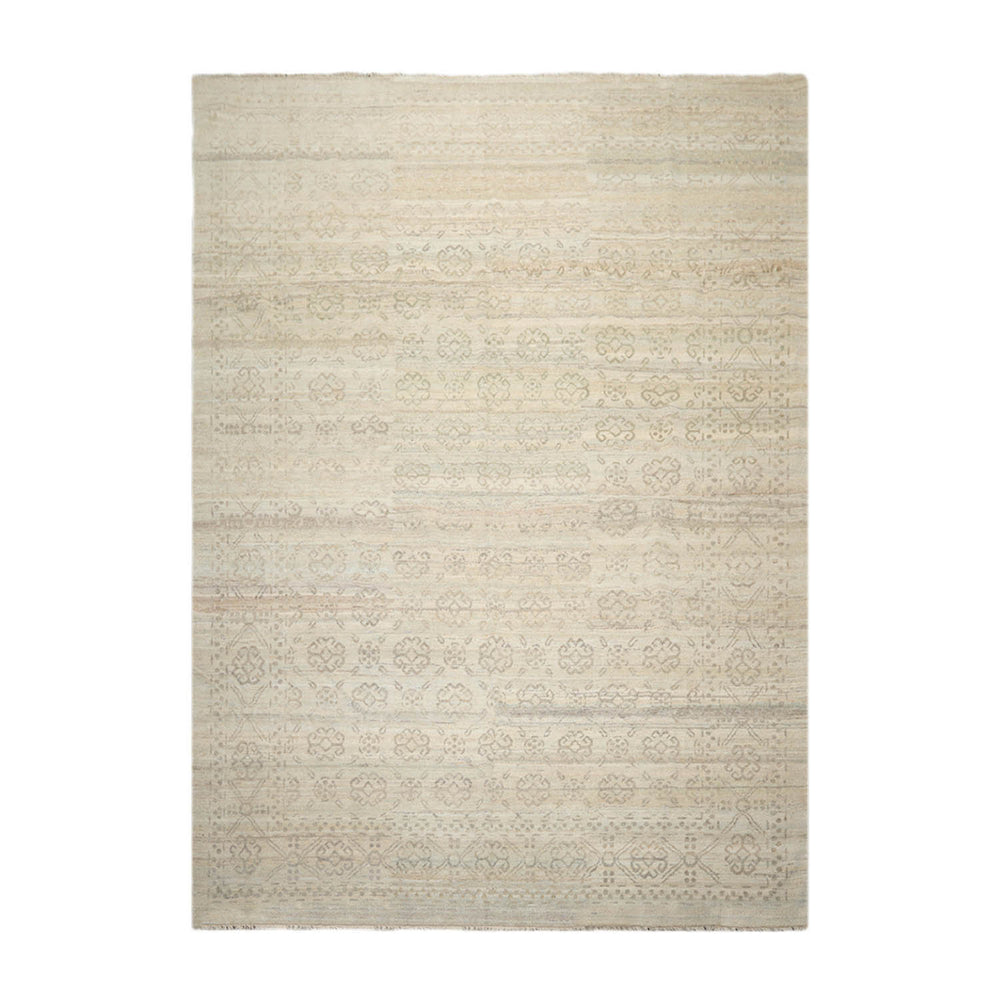 Multi Size Gray Beige Color Hand Knotted Oushak Wool Traditional Oriental Rug