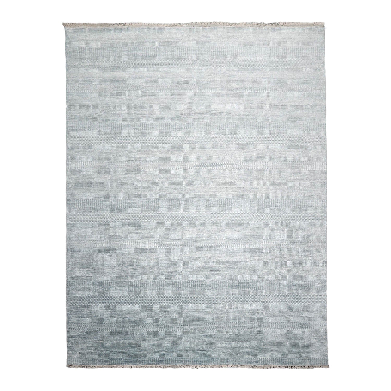 Multi Size Gray Blue White Color Hand Knotted  Wool & Silk Modern Oriental Rug