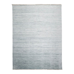 Multi Size Gray Blue White Color Hand Knotted  Wool & Silk Modern Oriental Rug