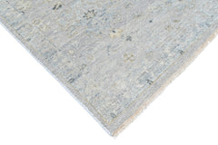 Multi Size Gray Ivory Multi Color Hand Knotted Oushak Wool Transitional Oriental Rug