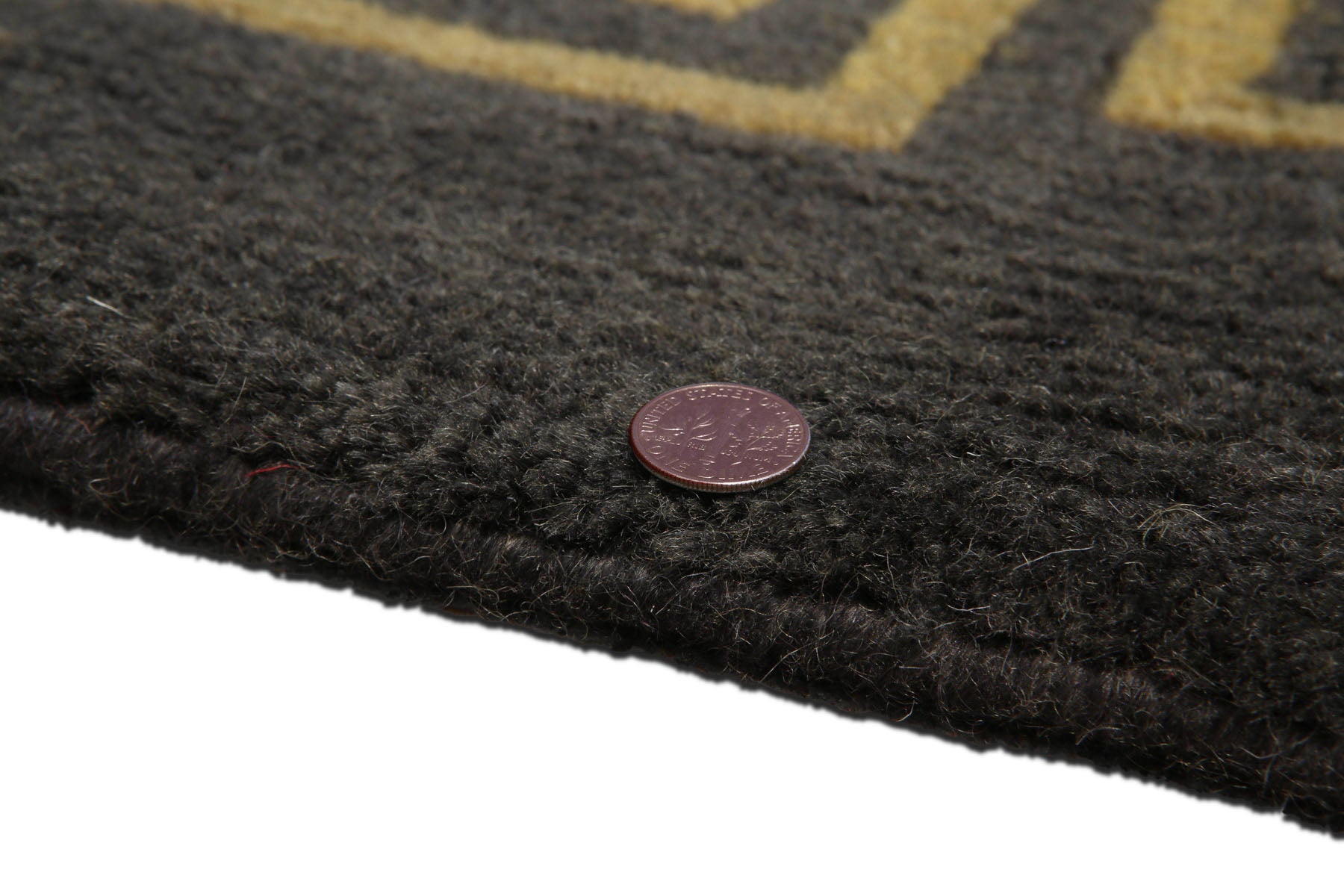 Knotted Rug Dark Olive Mustard Hand Knotted 17'7''x25'6'' Palace Size Aga John Modern Contemporary Tibetan 100% Wool Oriental Area Rug