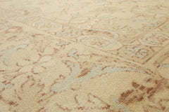 9x12 Beige, Aqua, Brown Color Hand Knotted  Wool Traditional Oriental Rug