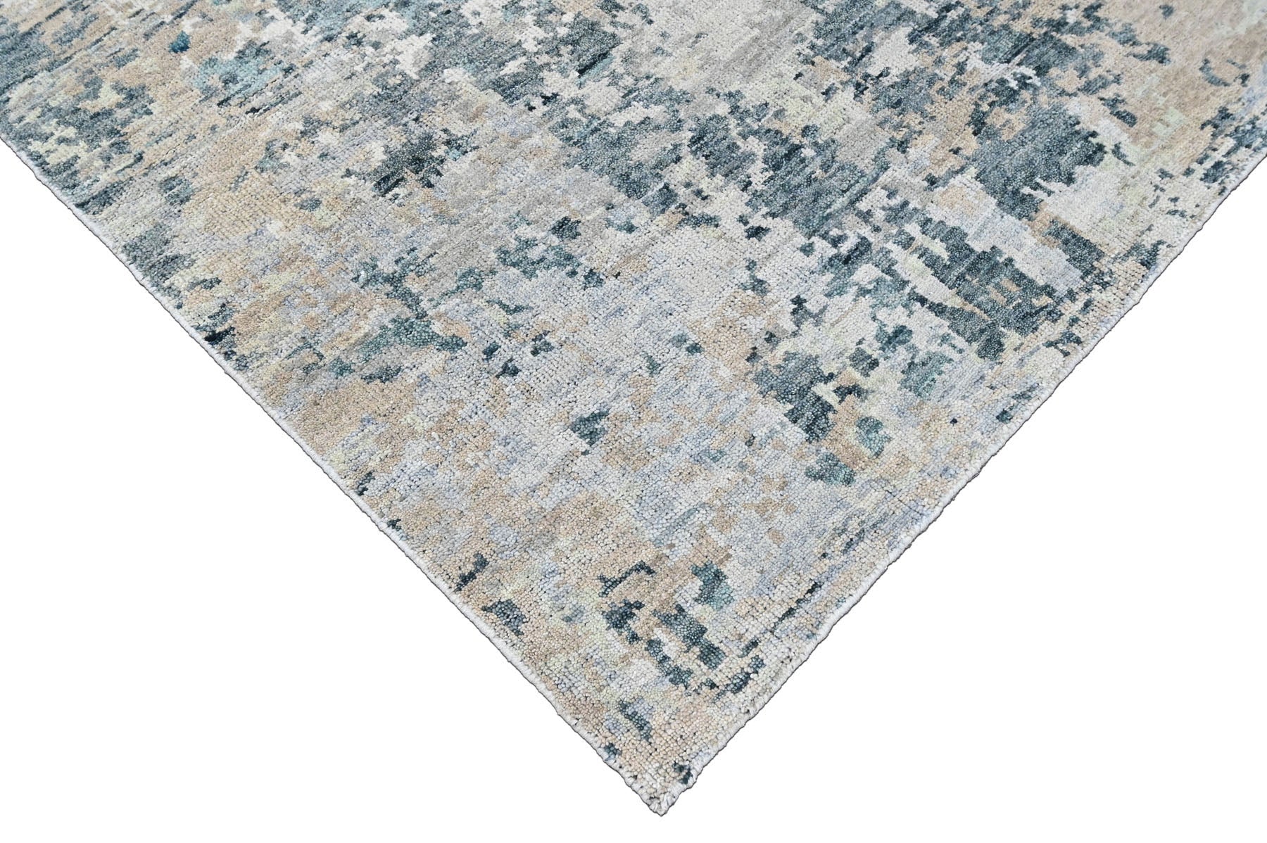 Multi Size Gray Blue Slate Color Hand Knotted Tibetan Wool  Oriental Rug