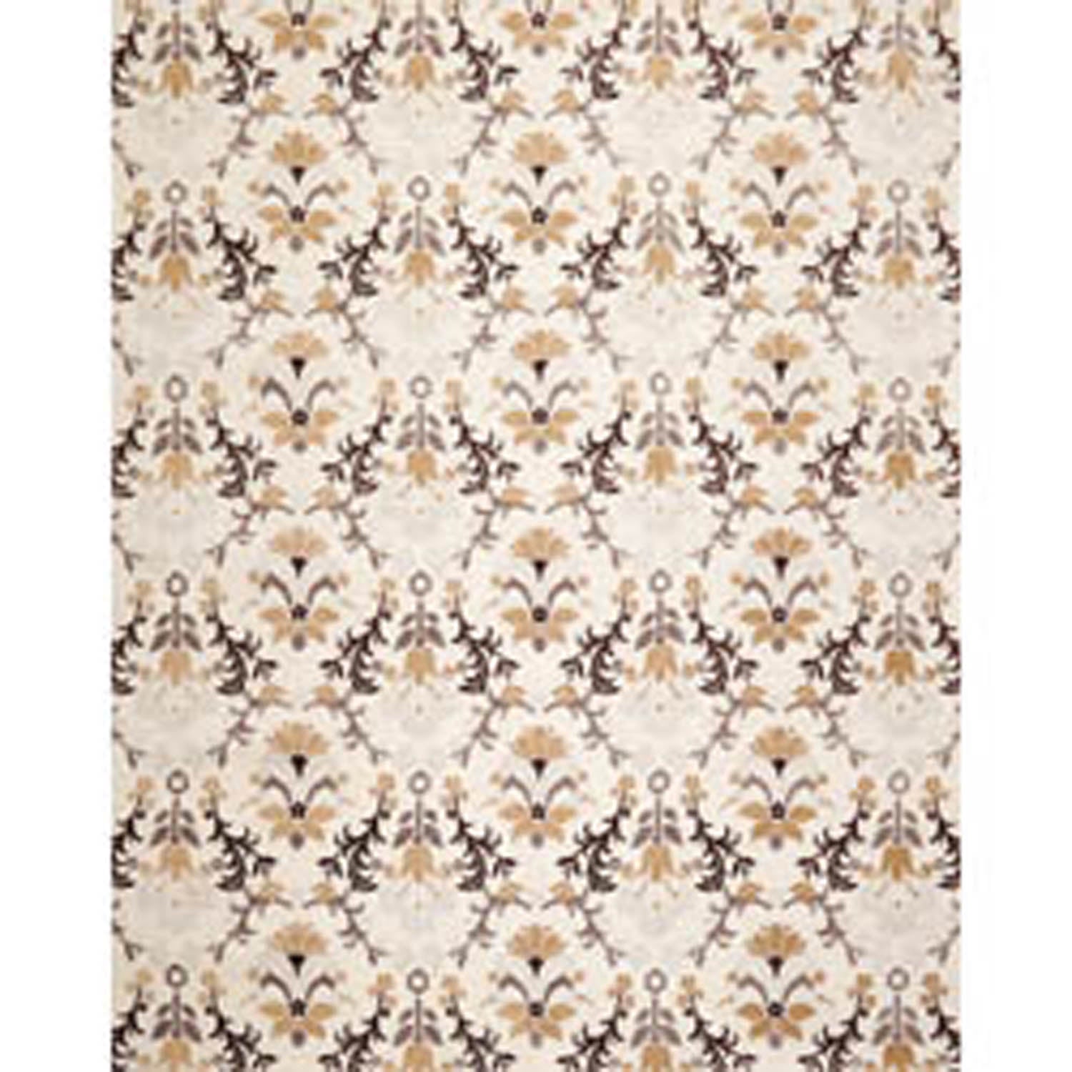 8x10 Beige, Brown, Chocolate Color Hand Knotted  Polypropylene Transitional Oriental Rug