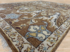 9x12 Mocha, Ivory, Chocolate Color Hand Knotted Oushak Wool  Oriental Rug