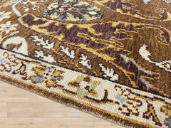 9x12 Mocha, Ivory, Chocolate Color Hand Knotted Oushak Wool  Oriental Rug